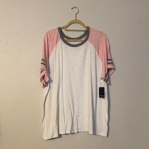 Torrid Pink and White Short Sleeve Tee